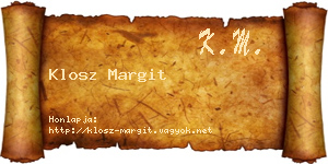 Klosz Margit névjegykártya